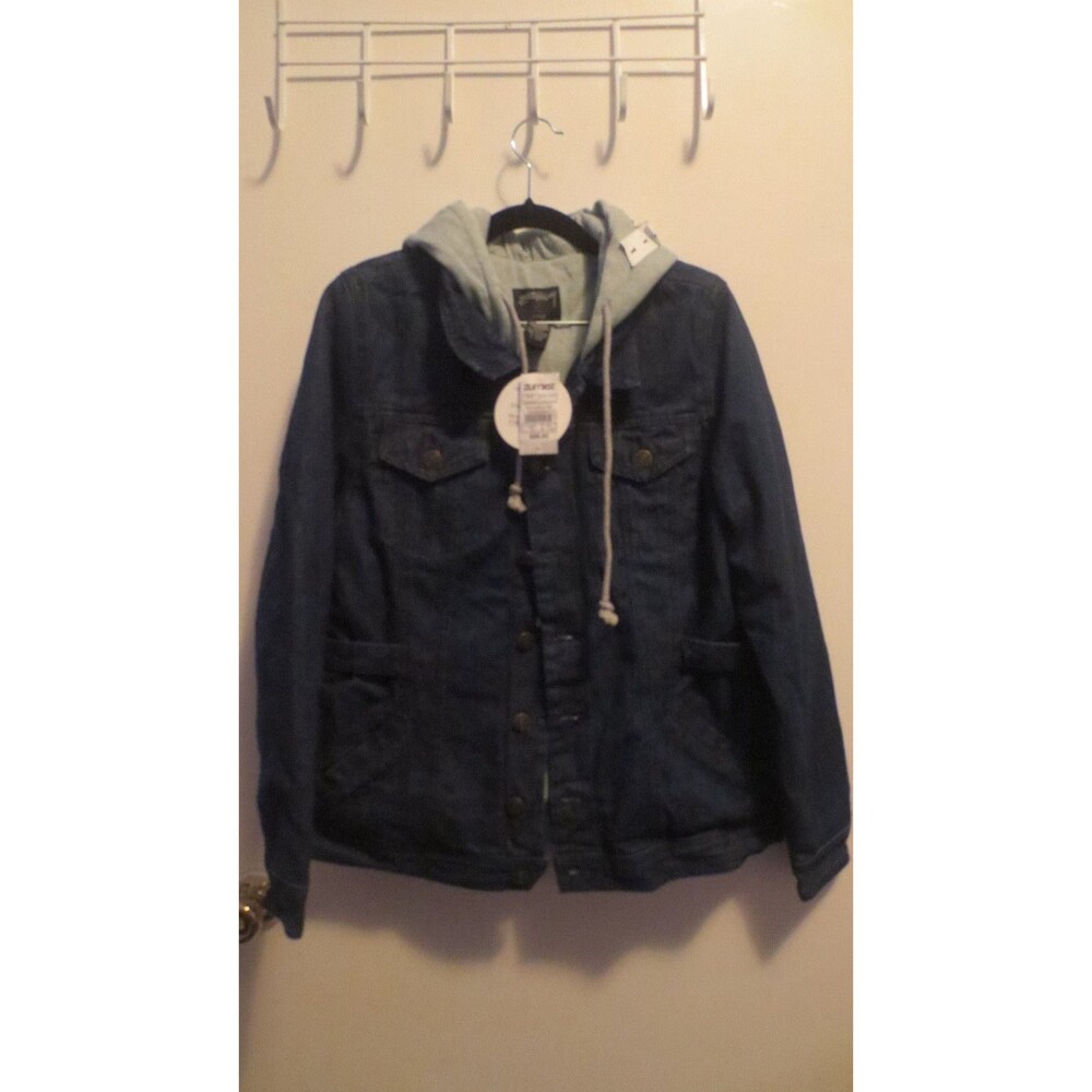 Zumiez Stussy denim hood jacket w/lining Y2K vintage retro 2000s